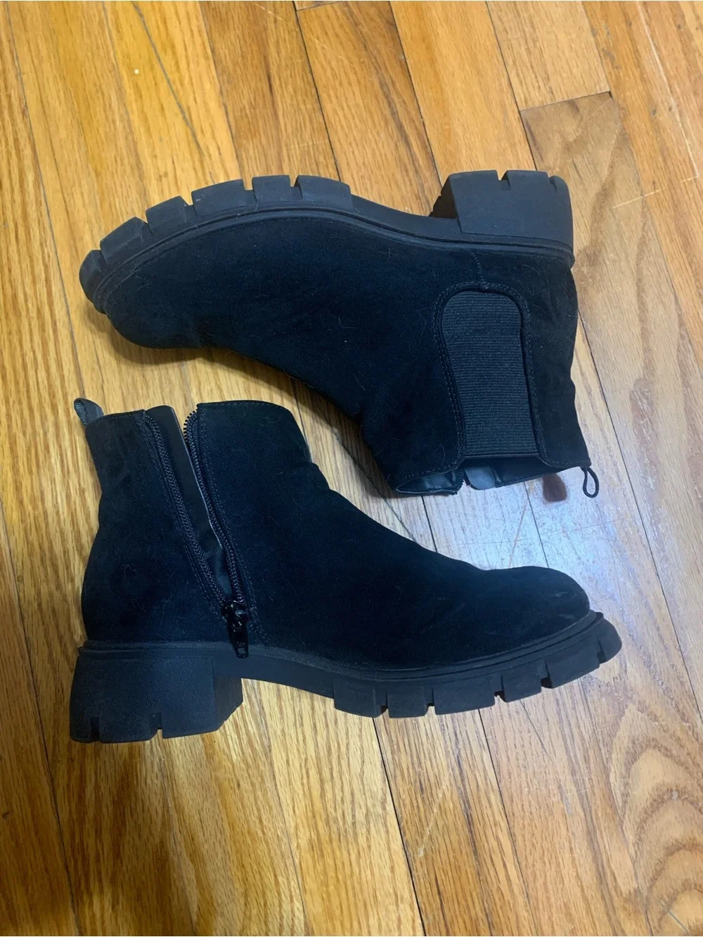 Kids Black Chelsea Boot-Style Ankle Shoes